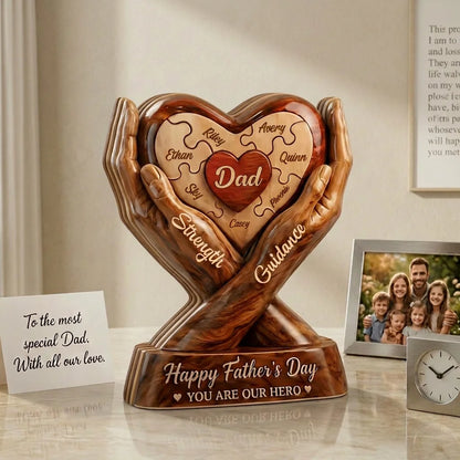 Custom Wooden Heart Plaque - For The Dad Who Means Everything