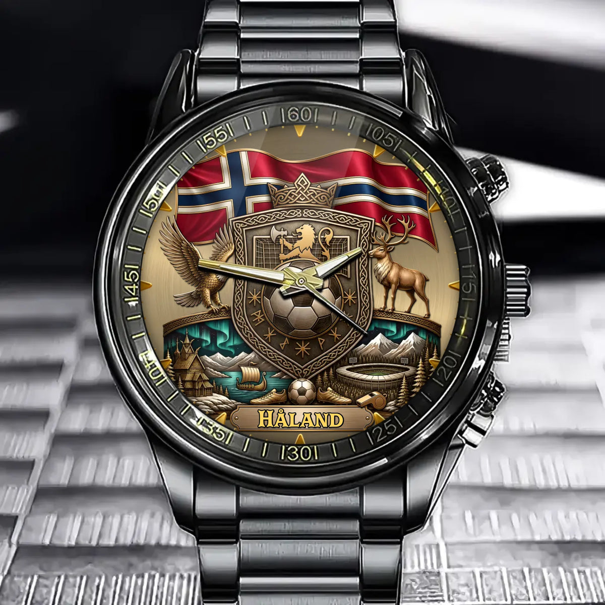 Custom Norway Football Watch - Personalized Soccer Fan Gift For Dad, Husband, Son - Custom Name Edition