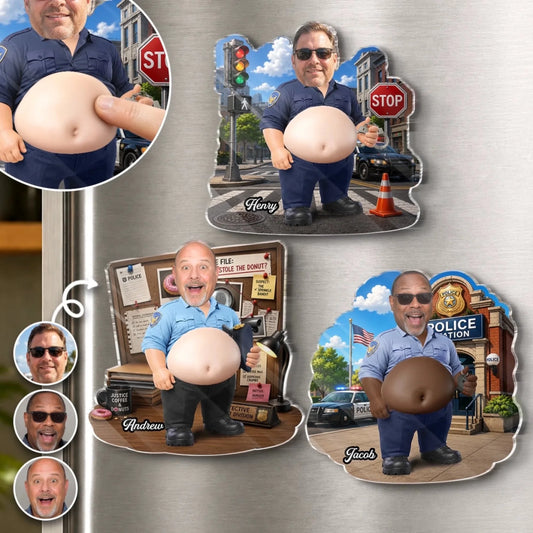 Custom Squishy Acrylic Fridge Magnet - Personalized Funny Gifts For Police Officers, Dad & Coworkers - Compassion Is My Superpower