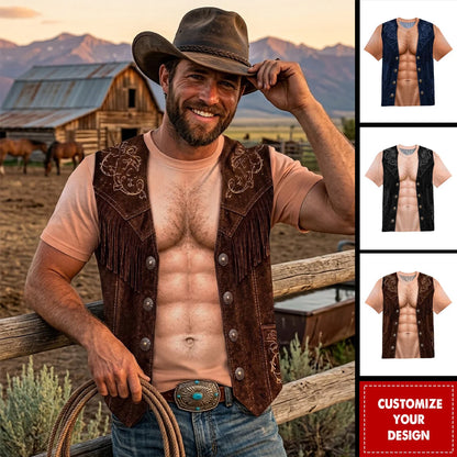Custom Western T-Shirt - Personalized Funny Gifts For Men - Cowboy Spirit Never Dies