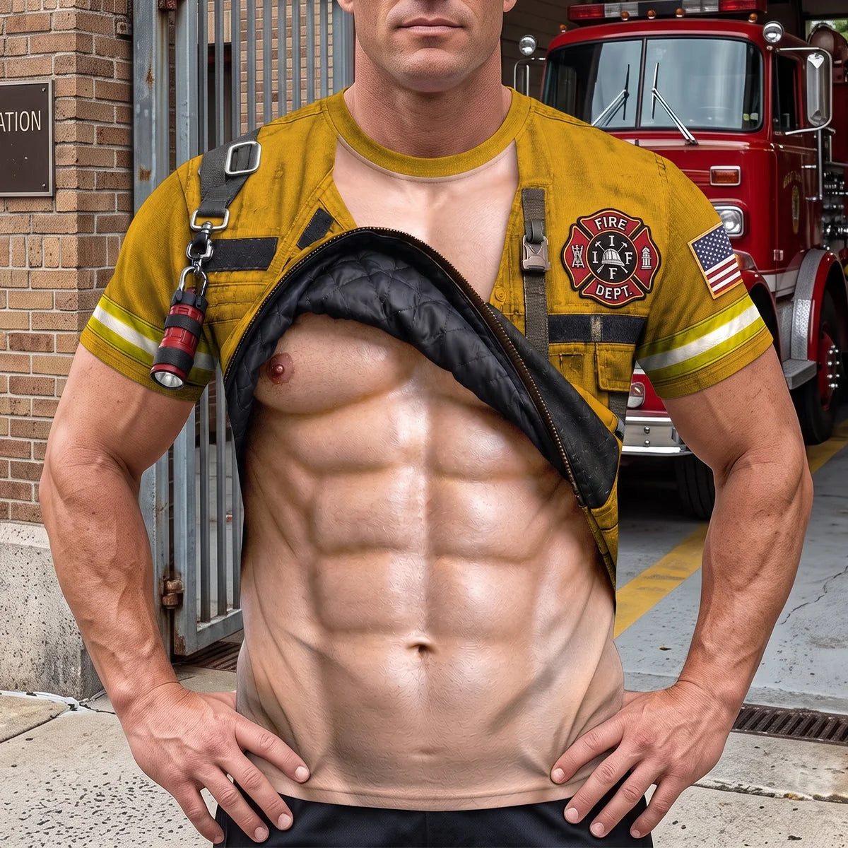 Custom Firefighter Hero T-Shirt - Personalized Gifts For Firefighters & First Responders - Always Ready To Serve