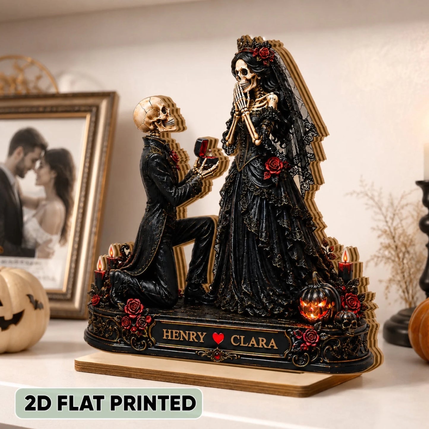 Skeleton Couple Marriage Proposal - Personalized 2-Layered