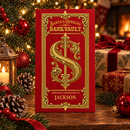 Custom Christmas Cash Holder - Personalized Name Money Gift - Santa’s Official Delivery