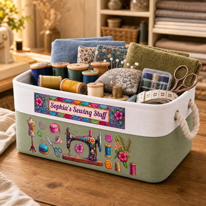 Custom Sewing Storage Basket - Personalized Gifts For Sewing Lovers - A Place For Every Stitch