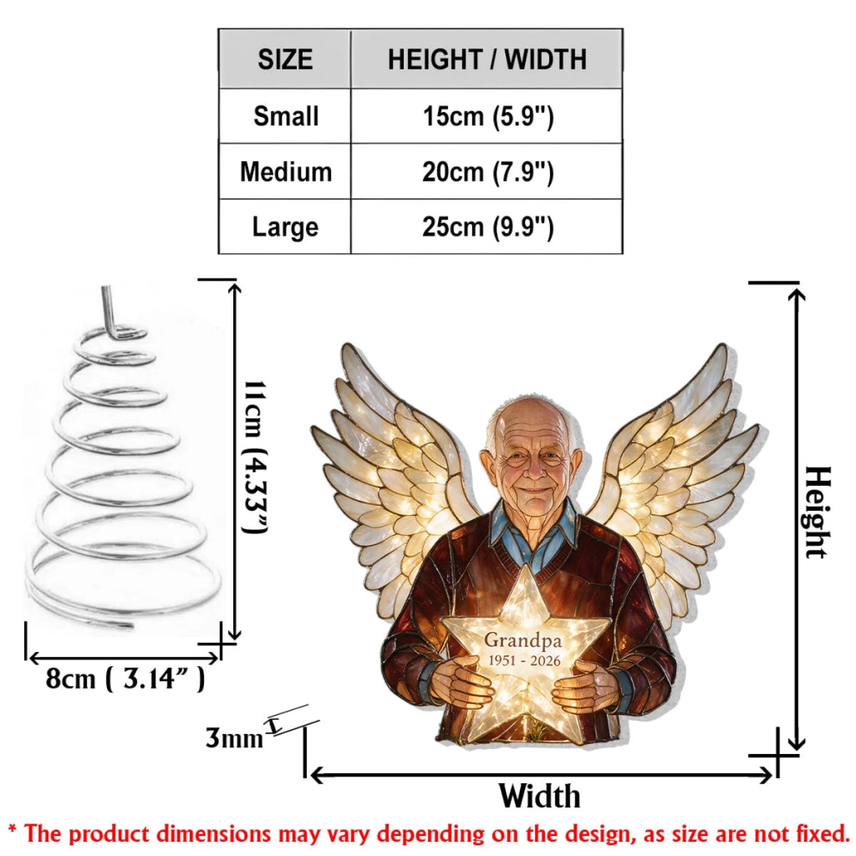 Our Christmas Angel - Personalized Memorial LED Lig (2)