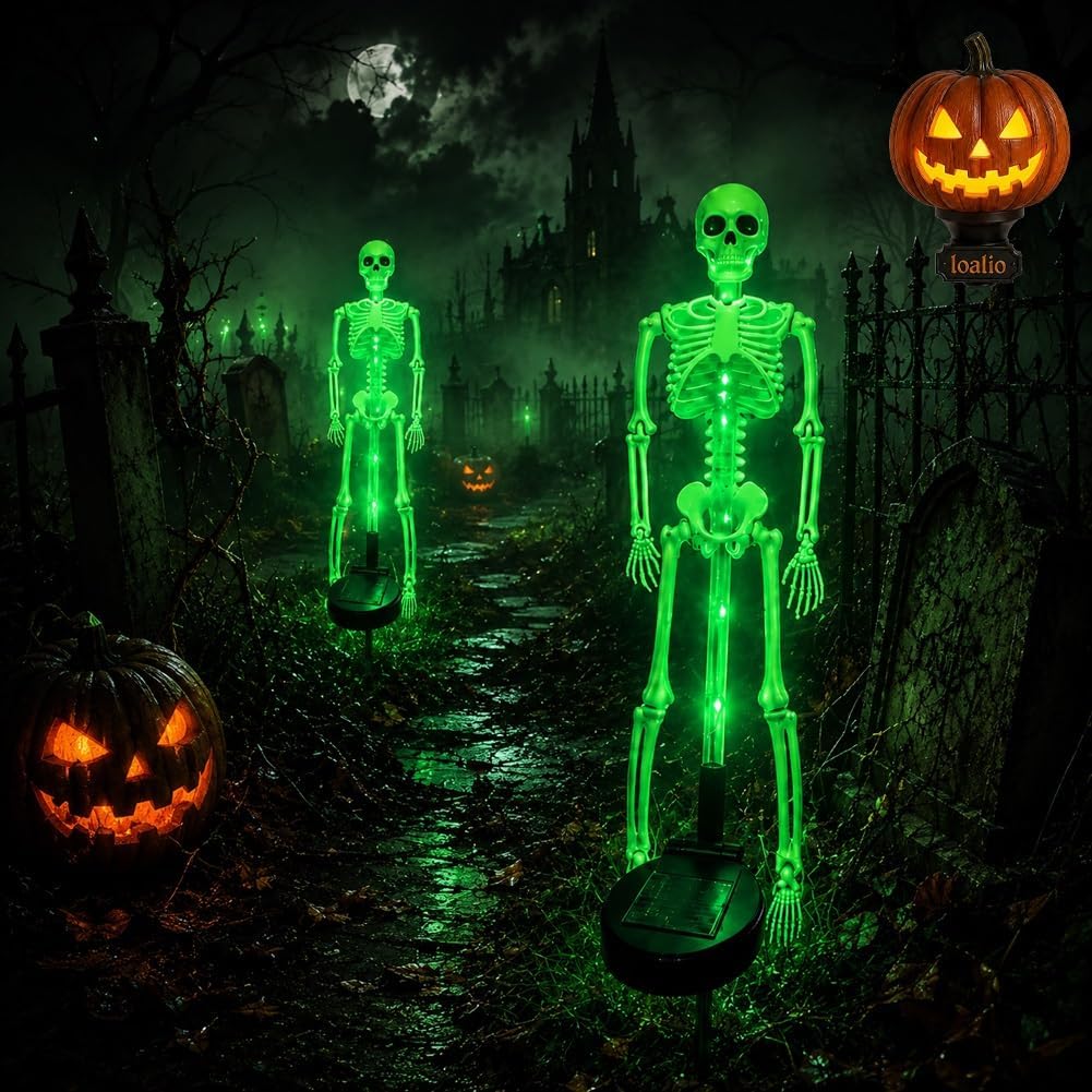 Solar Skeleton Yard Stake Light – Waterproof LED Halloween Outdoor Decoration