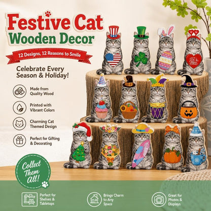 Interchangeable Seasonal Animal Wooden Decor – Magnetic Holiday Accessories