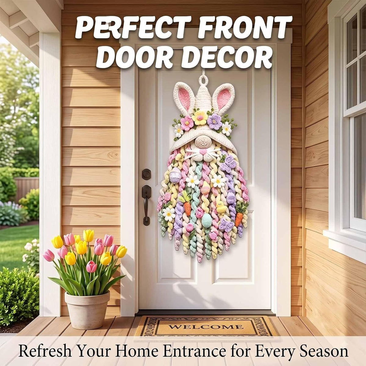 3D DIY Crochet Christmas Door Hanger Kit - Handmade Winter Tree Holiday Decor