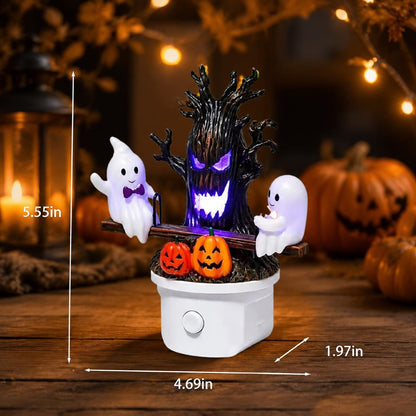 Animated Ghost Seesaw Halloween Plug-In Night Light