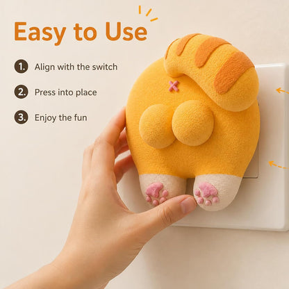 Funny Cat Butt Light Switch Cover - 3D Kitty Wall Plate Decor