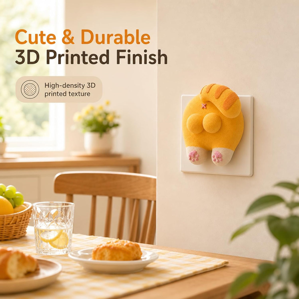 Funny Cat Butt Light Switch Cover - 3D Kitty Wall Plate Decor