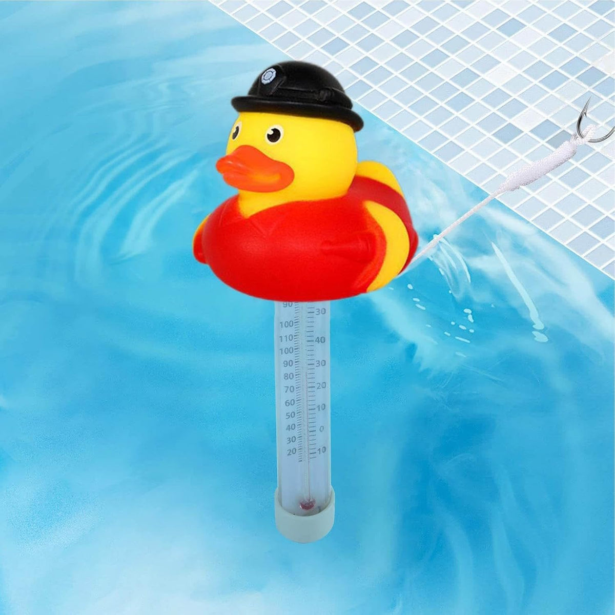 Fun Floating Duck-Shaped Pool Thermometer—Suitable for Pools, Spas, and Hot Tubs; Easy-to-Read Display; Halloween Gift