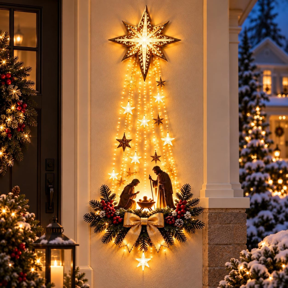 Bethlehem Star Nativity Wall Light – Glowing Christian Christmas Decor