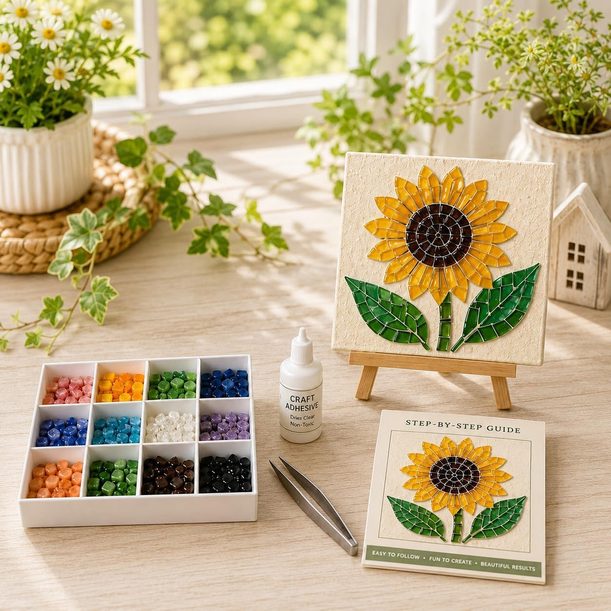 Sea Glass Mosaic Craft Kit – DIY Coastal-Style Art & Craft for Adults and Seniors