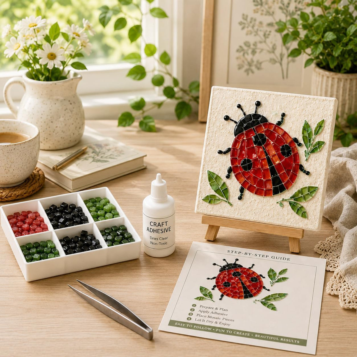 Sea Glass Mosaic Craft Kit – DIY Coastal-Style Art & Craft for Adults and Seniors