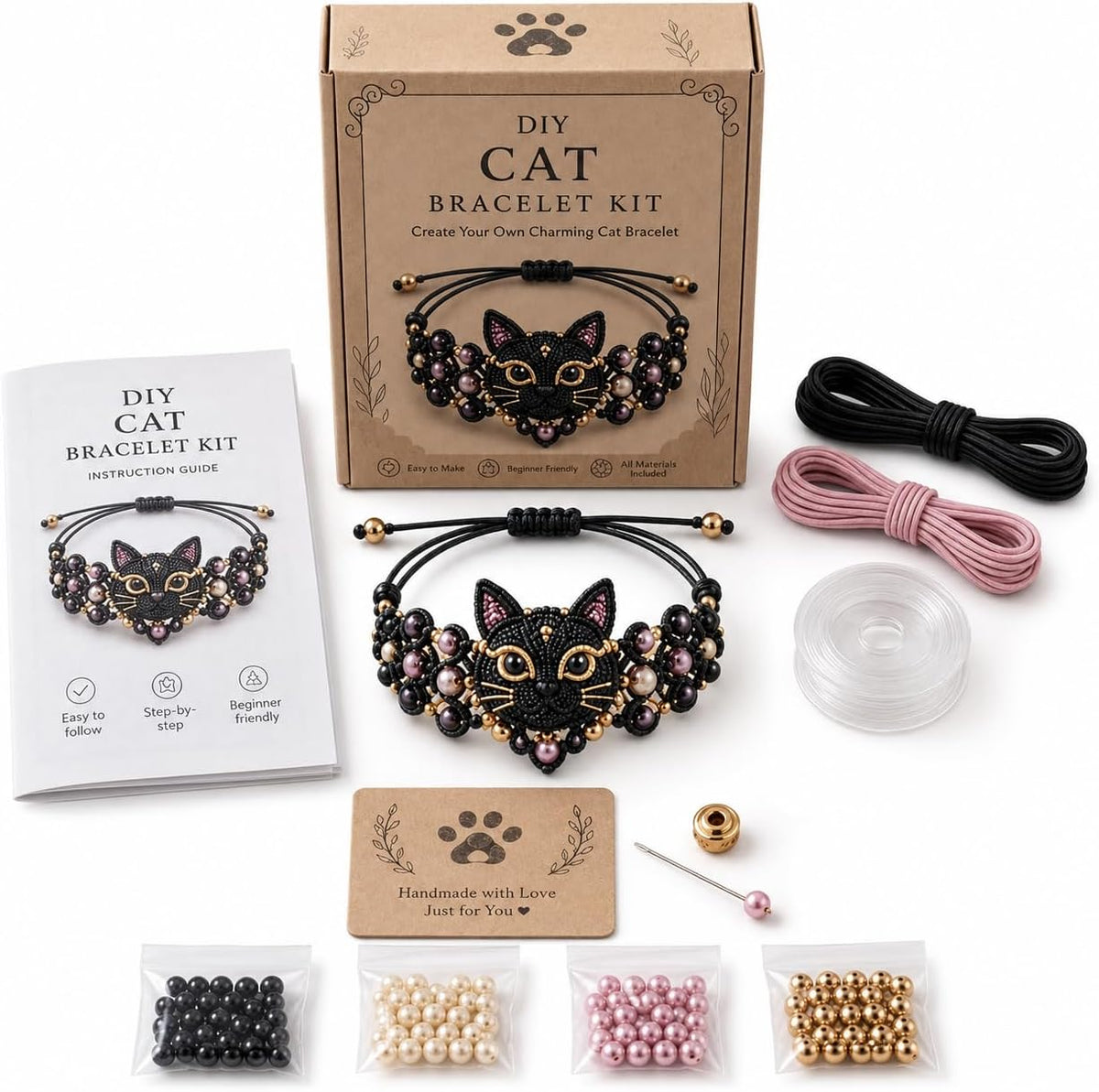 DIY Animal Beaded Bracelet Kit - Beginner-Friendly Jewelry Making Craft Set