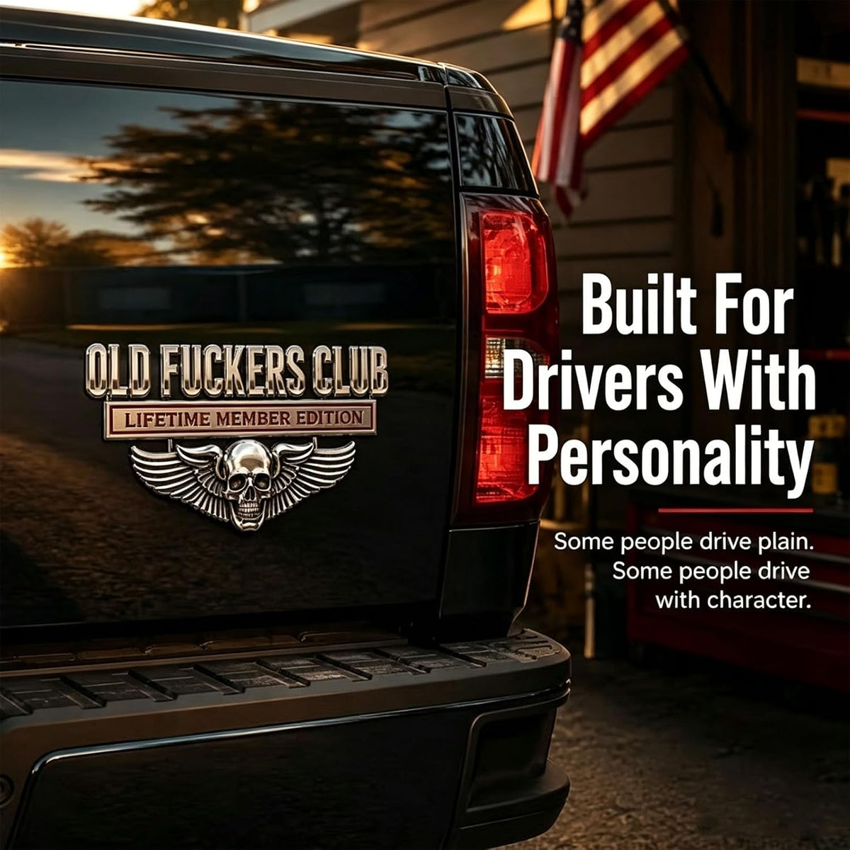 Old F*CKERS Club Metal Car Emblem