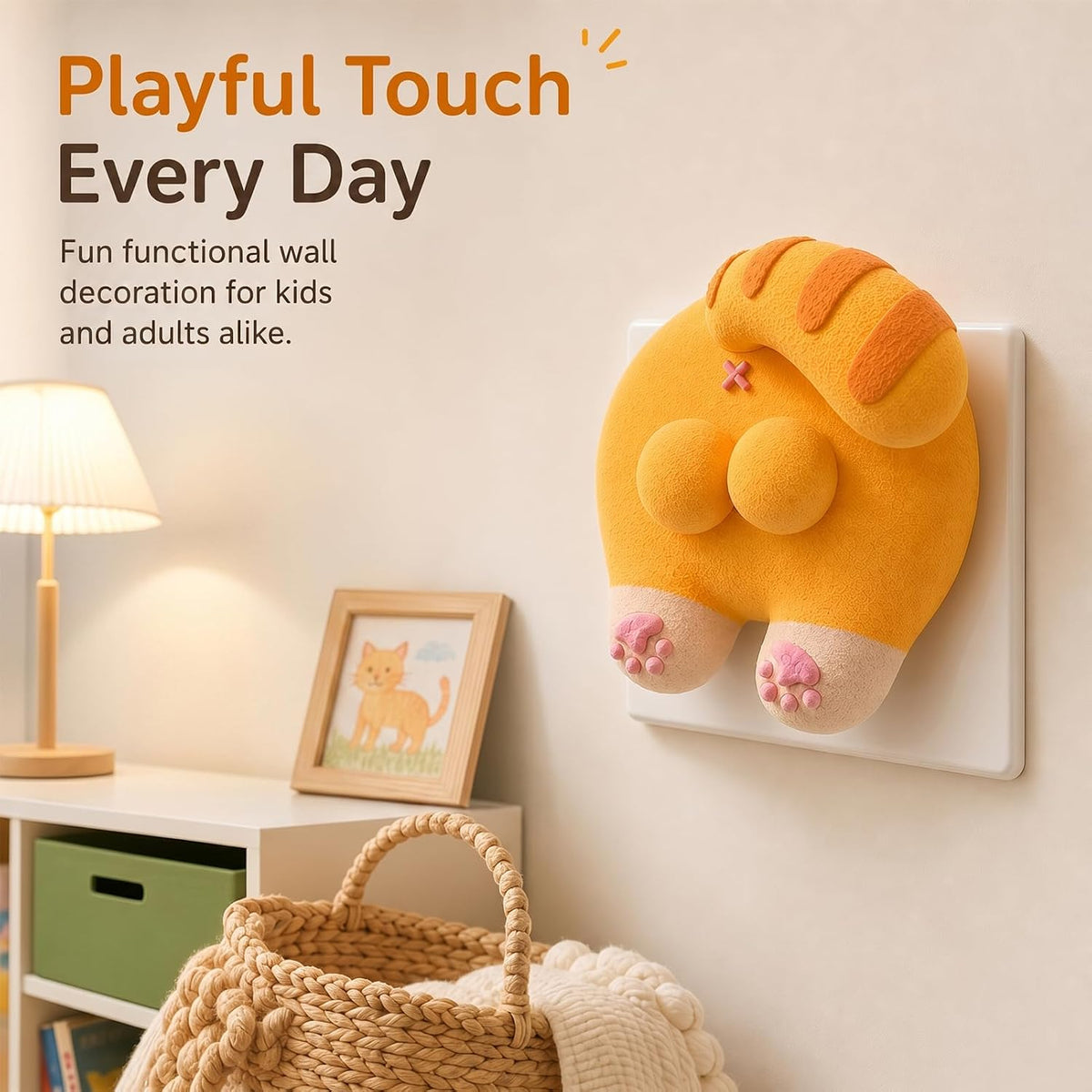 Funny Cat Butt Light Switch Cover - 3D Kitty Wall Plate Decor