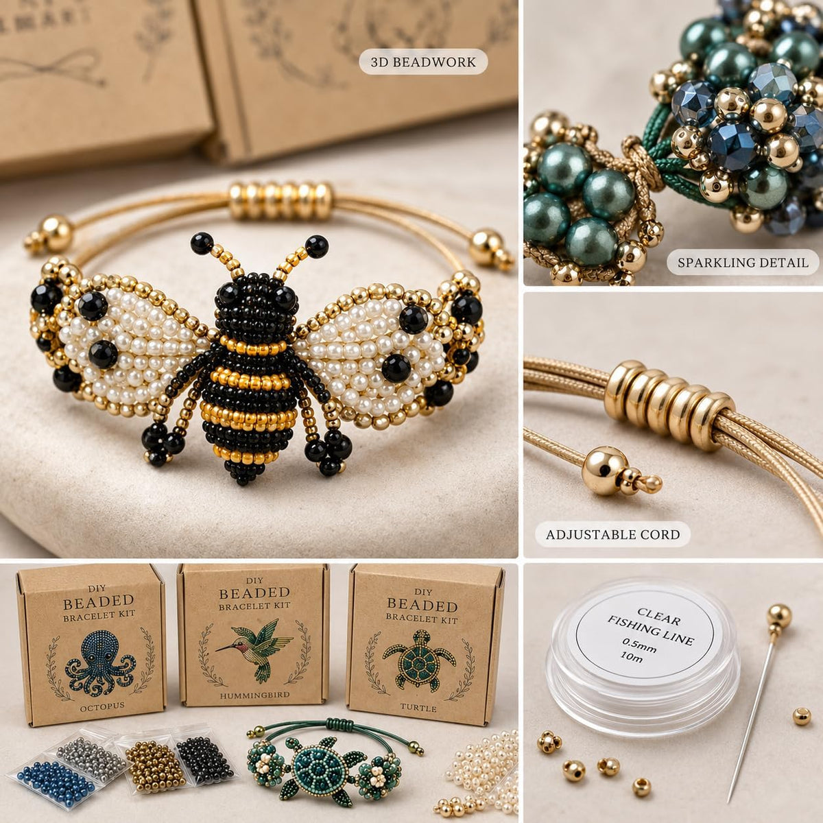 DIY Animal Beaded Bracelet Kit - Beginner-Friendly Jewelry Making Craft Set