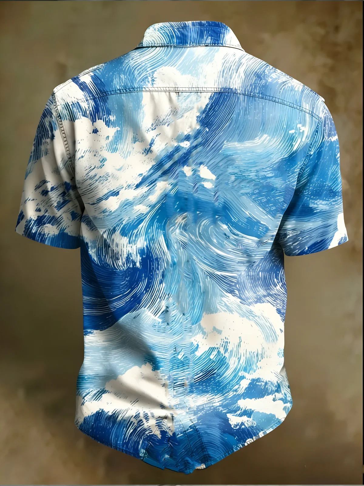 Moisture Wicking  Abstract Gradient Waves and Chest Pocket Holiday Hawaiian Shirt