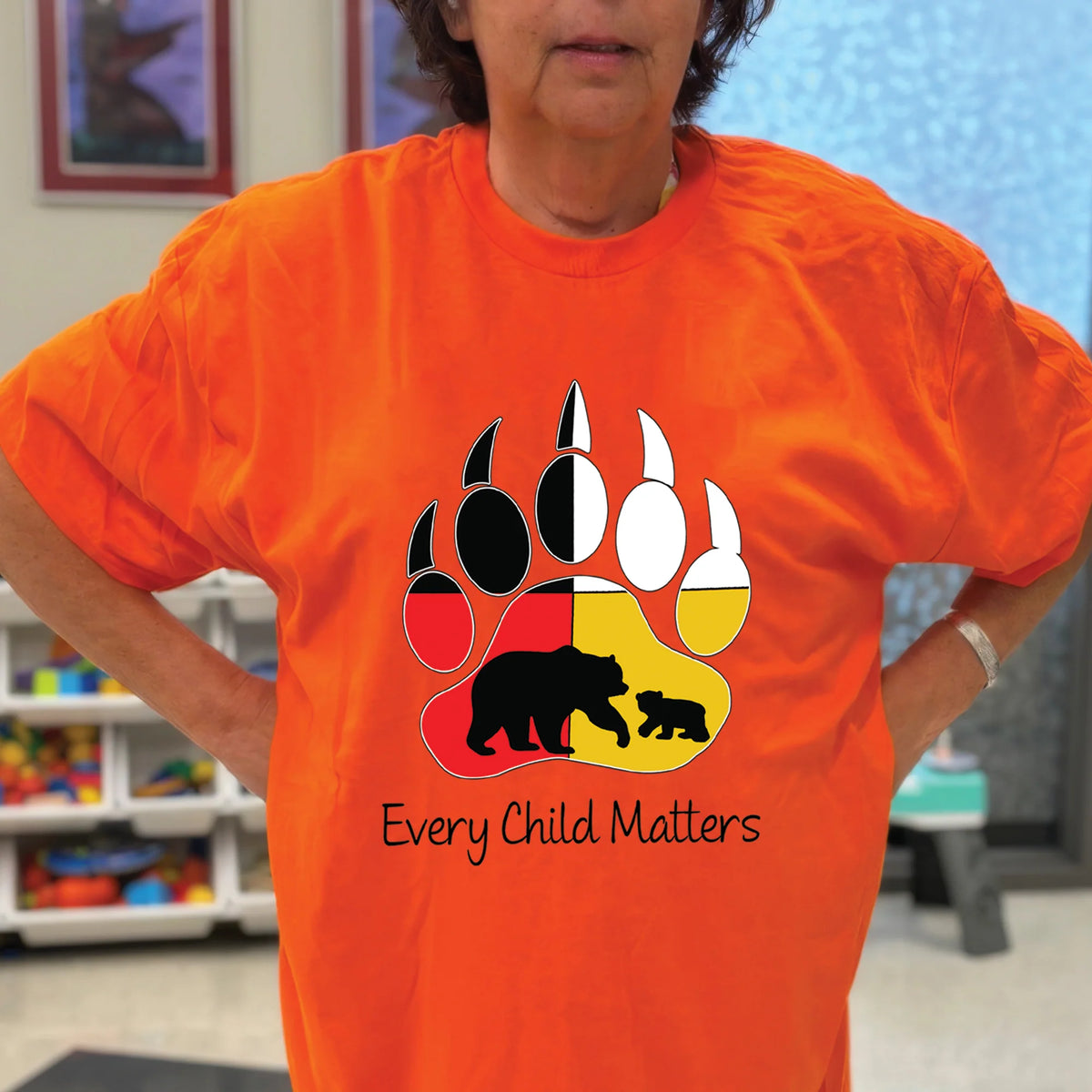 Every Child Matters Guardian Spirit Bear Paw Orange Shirt Day Native American Unisex T-shirt/Hoodie/Sweatshirt