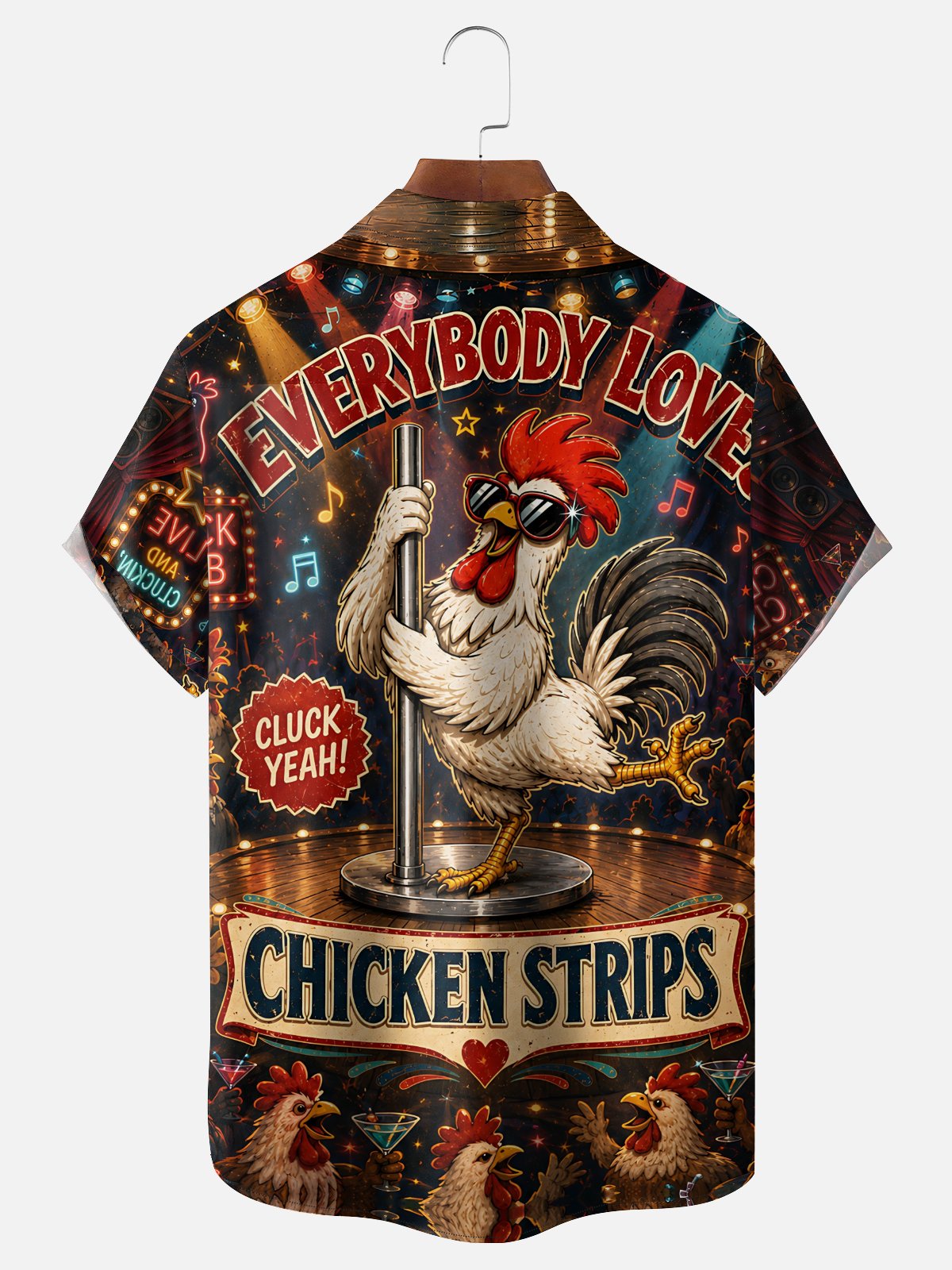 Moisture-Wicking "Beer Can Chicken" Chest-Pocket Hawaiian Shirt