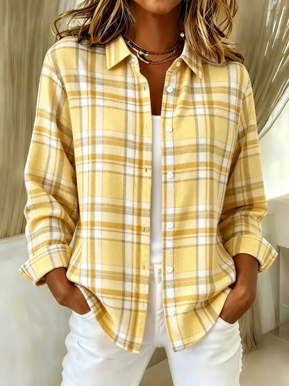 Women's Casual Retro Print Long-Sleeved Shirt
