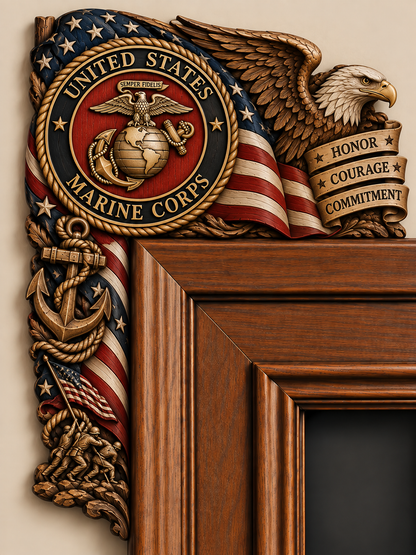 U.S. Military Wooden Door Corner Decor – Patriotic Gift for Veterans