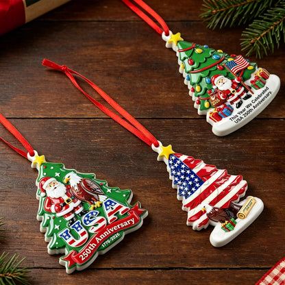 USA 250th Anniversary Christmas Ornament – Patriotic 1776–2026 Holiday Decoration