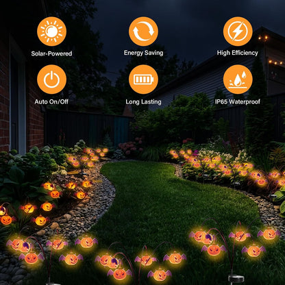 Halloween Solar-Powered Waving Pumpkin Stake Light – Solar Outdoor Garden Decorative Light