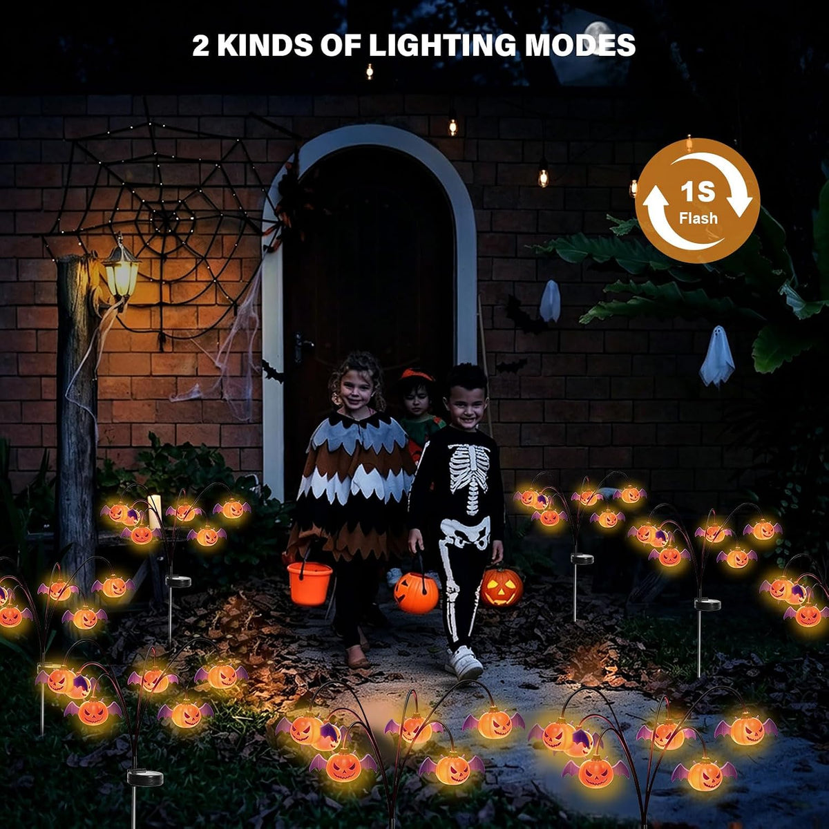 Halloween Solar-Powered Waving Pumpkin Stake Light – Solar Outdoor Garden Decorative Light