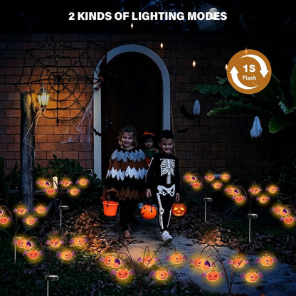 Halloween Solar-Powered Waving Pumpkin Stake Light – Solar Outdoor Garden Decorative Light
