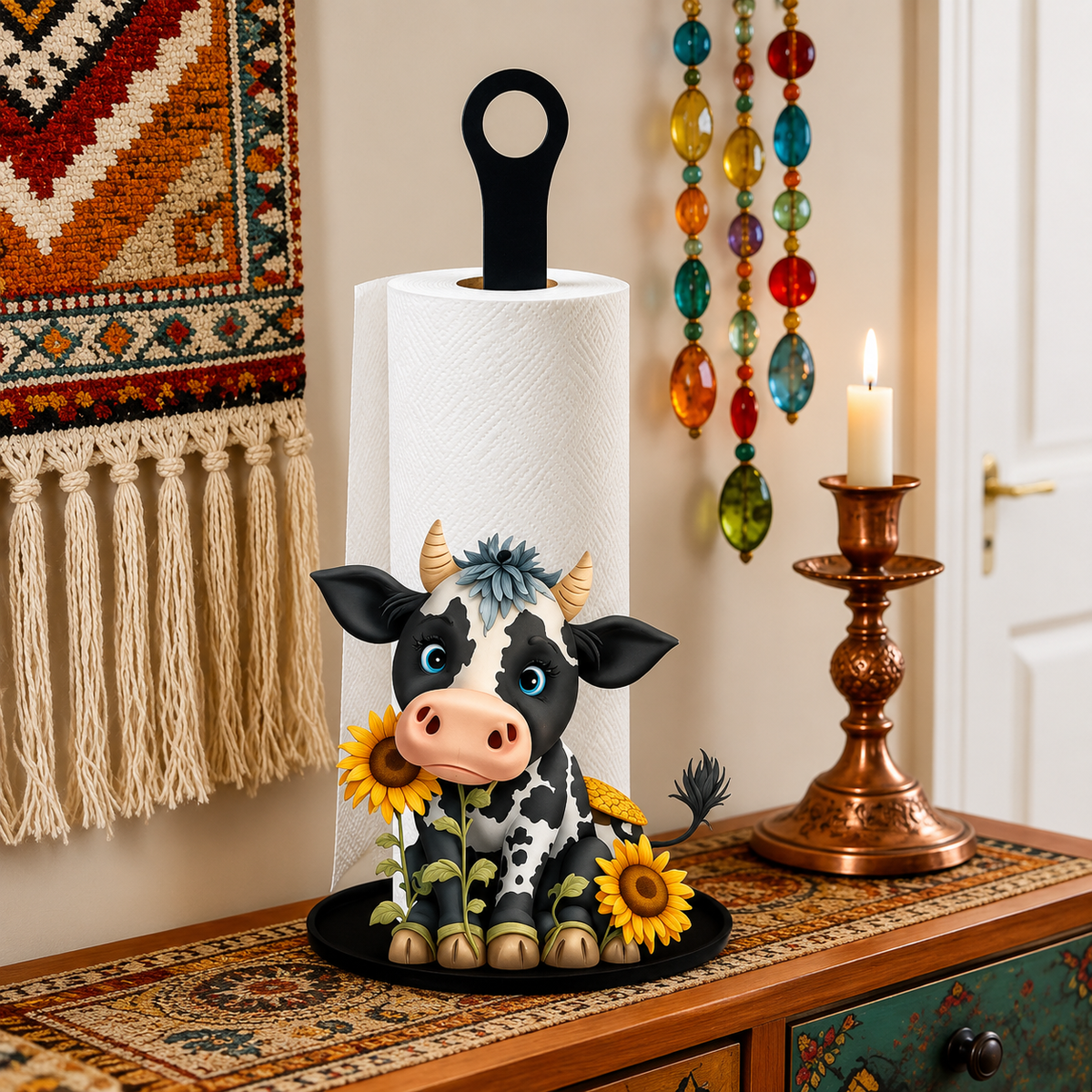 Reusable Decorative Countertop Paper Towel Holder – Themed Kitchen Paper Towel Stand