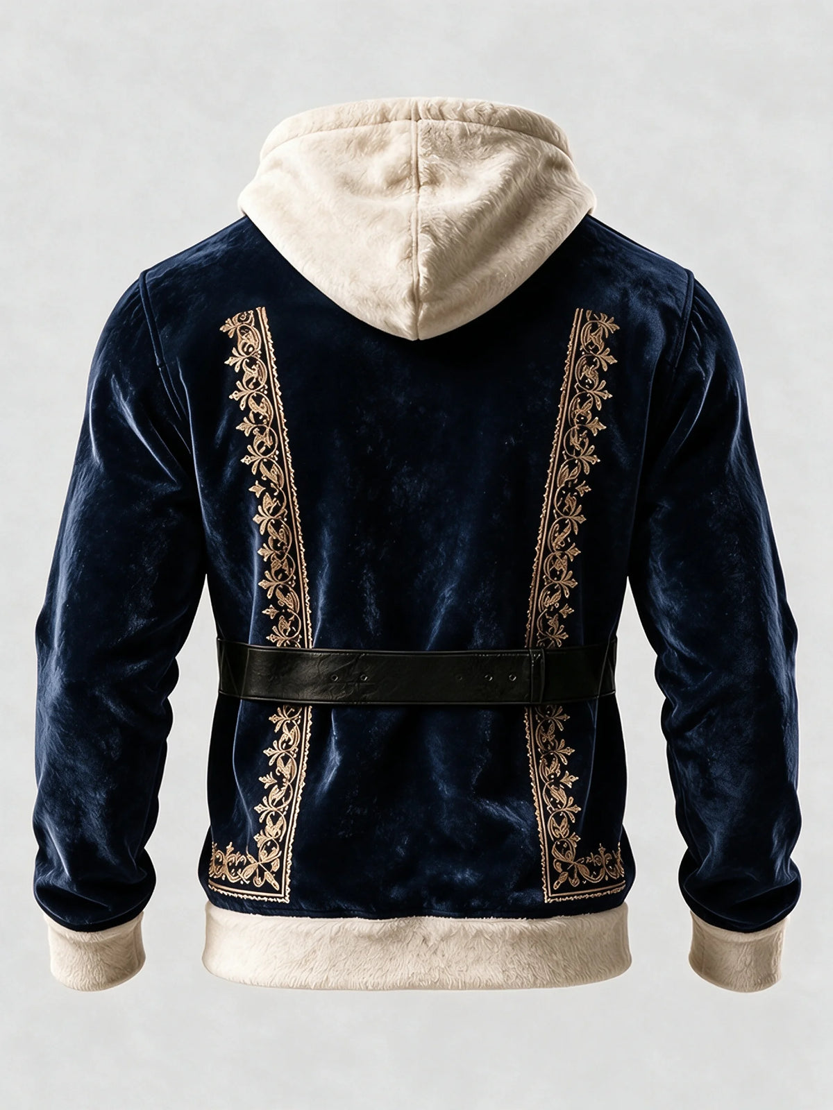Christmas Vintage Santa Claus Suit Look Kangaroo-Pocket Hoodie Sweatshirt