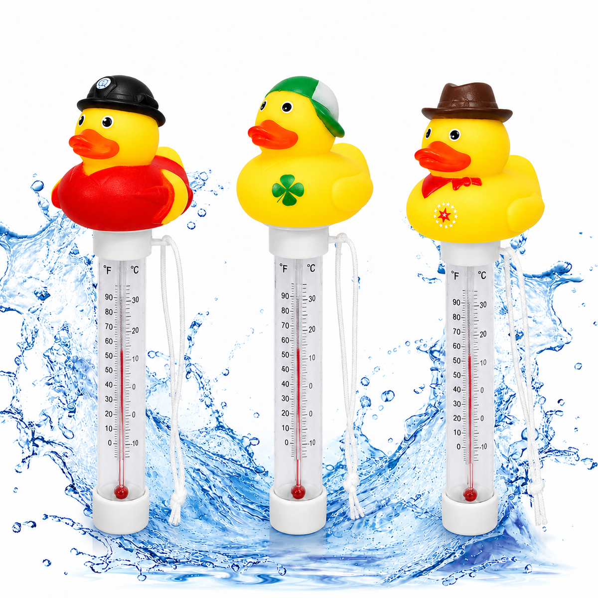 Fun Floating Duck-Shaped Pool Thermometer—Suitable for Pools, Spas, and Hot Tubs; Easy-to-Read Display; Halloween Gift