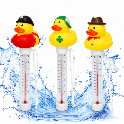 Fun Floating Duck-Shaped Pool Thermometer—Suitable for Pools, Spas, and Hot Tubs; Easy-to-Read Display; Halloween Gift