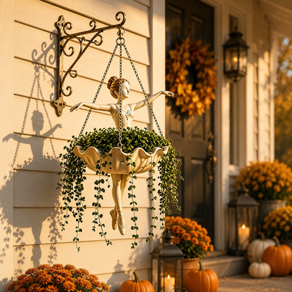 Whimsical Ballet Dancer Hanging Planter – Autumn Garden Decor For Porch & Patio