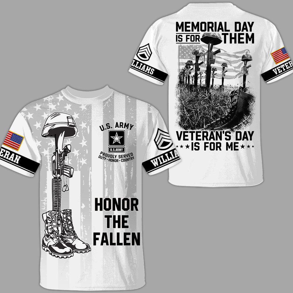 Benutzerdefinierte All Over Print Shirt Memorial Day ist für sie Veteranentag ist für mich Polo-Shirt für Veteran