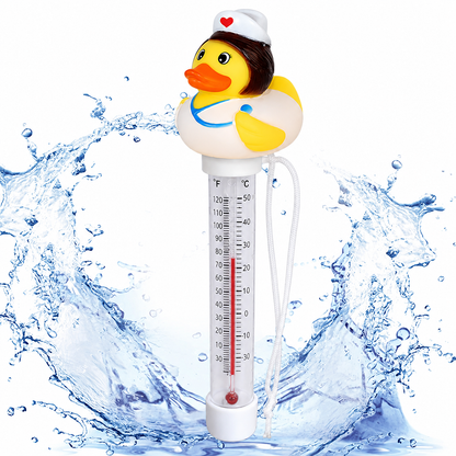 Fun Floating Duck-Shaped Pool Thermometer—Suitable for Pools, Spas, and Hot Tubs; Easy-to-Read Display; Halloween Gift