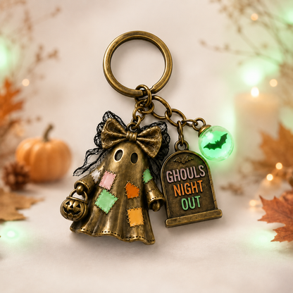 Halloween Ghost Squad Keychain - Cute Spooky Ghost Charm For Keys, Bags & Backpacks