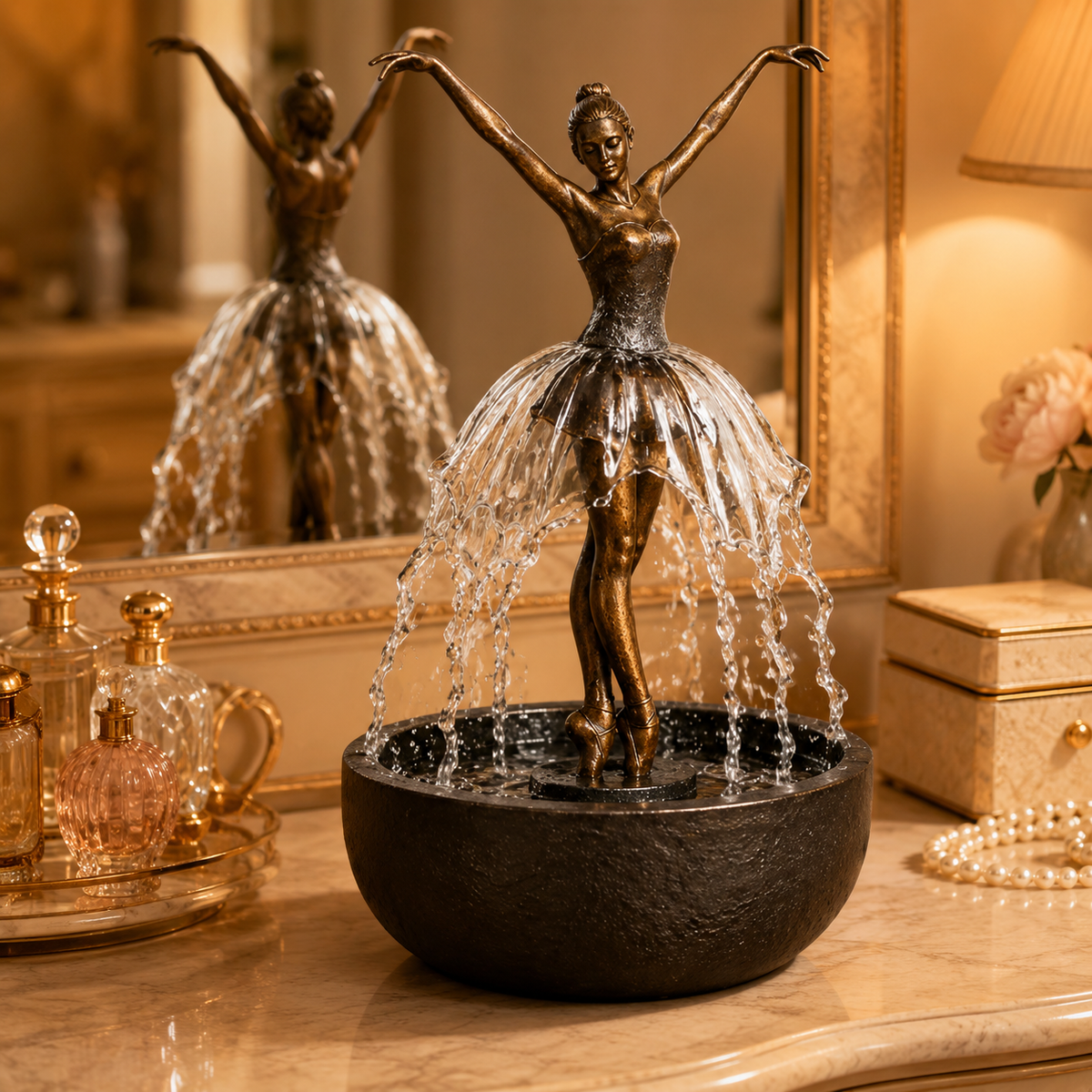 Ballerina Tabletop Water Fountain – Elegant Indoor Relaxation Decor