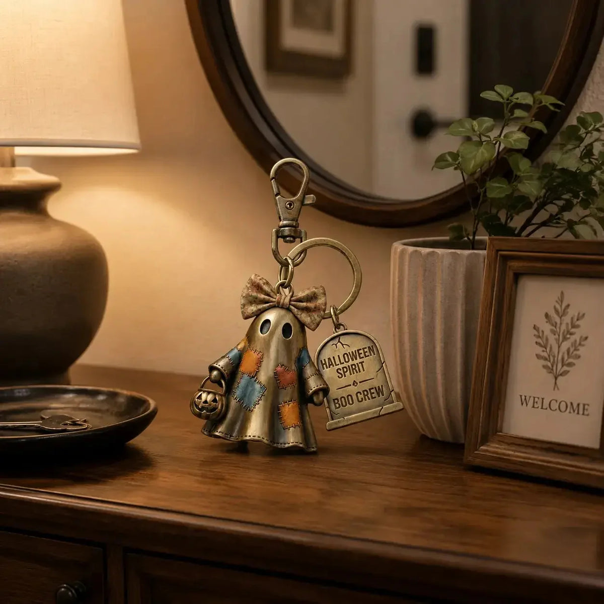 Halloween Ghost Squad Keychain - Cute Spooky Ghost Charm For Keys, Bags & Backpacks