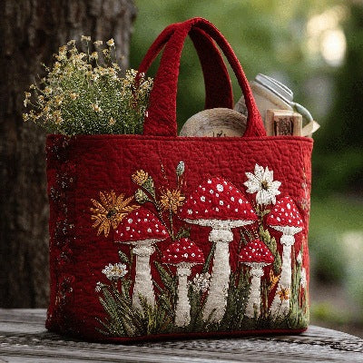 Vintage Quilted Tote Bag For Women - Large Capacity Embroidered Shoulder Bag | Cute Animal & Nature Collection