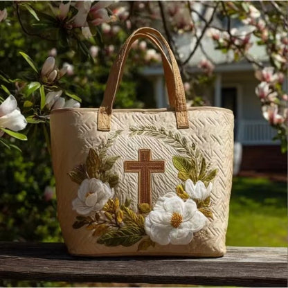 Vintage Quilted Tote Bag For Women - Large Capacity Embroidered Shoulder Bag | Cute Animal & Nature Collection