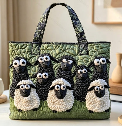 Vintage Quilted Tote Bag For Women - Large Capacity Embroidered Shoulder Bag | Cute Animal & Nature Collection