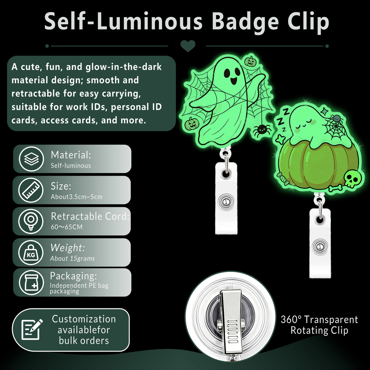 Cute Spooky ID Badge Holder for Nurses, Teachers & Healthcare Workers