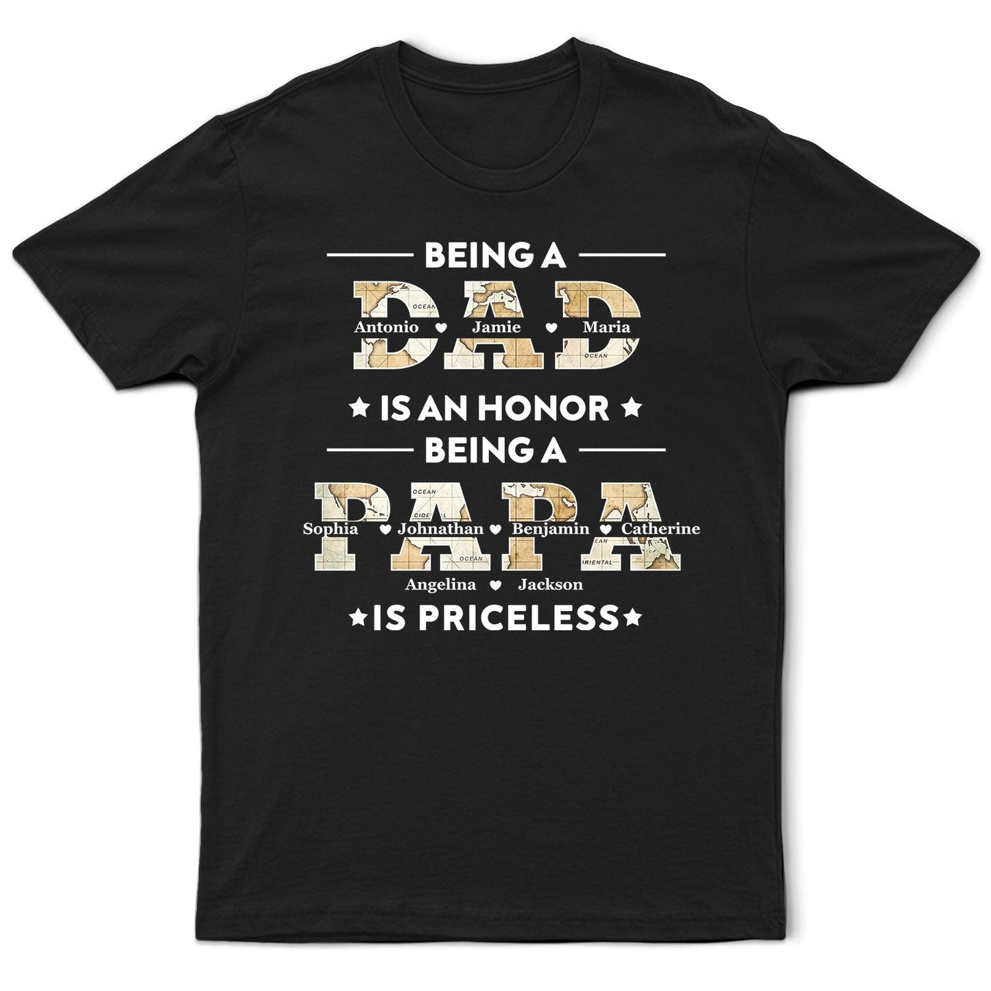 Être papa est un honneur Être papa n'a pas de prix - Cadeau pour les pères, les grands-pères - T-shirt personnalisé