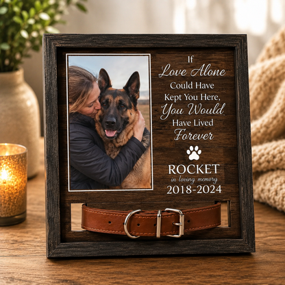 Custom Pet Memorial Collar Photo Frame – A personalized photo keepsake designed for dog and cat lovers