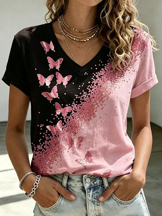 Women's Breast Cancer Printed T-shirt