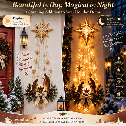 Bethlehem Star Nativity Wall Light – Glowing Christian Christmas Decor